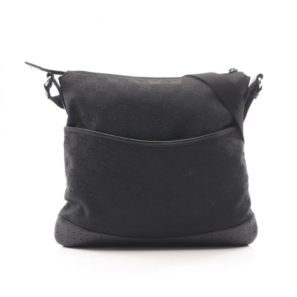 GUCCI Authentic Black Leather Shoulder Bag